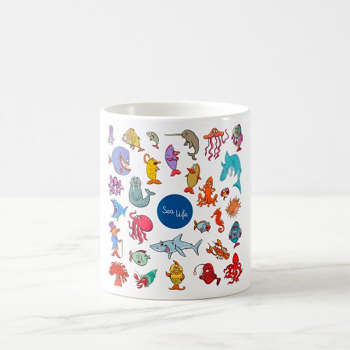 Sea Life Characters Coffee Mug