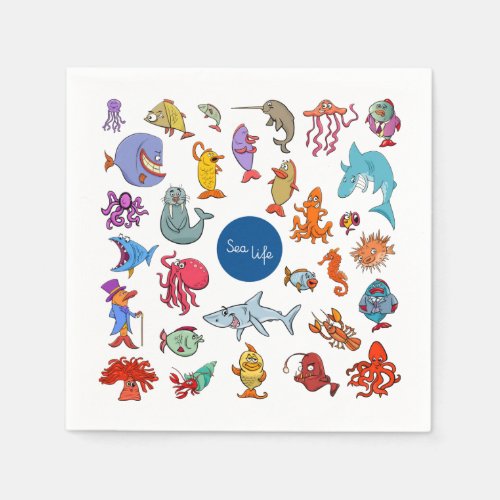 Sea Life Characters Napkins