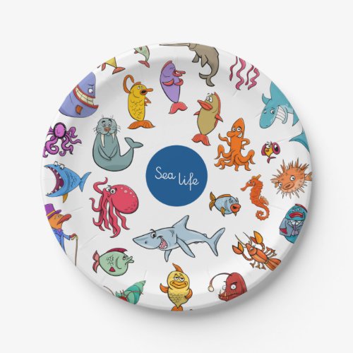 Sea Life Characters Paper Plates