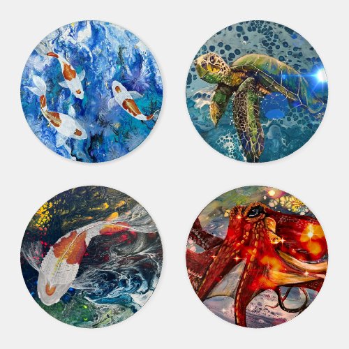 Sea Life Coaster Set of Four