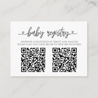 Sea Life Dolphin baby shower registry with QR code Enclosure Card