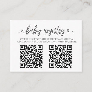 Sea Life Dolphin baby shower registry with QR code Enclosure Card