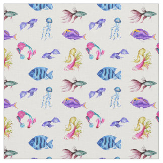 Sea Life Fabric,Ocean ,Fish,Octopus Fabric