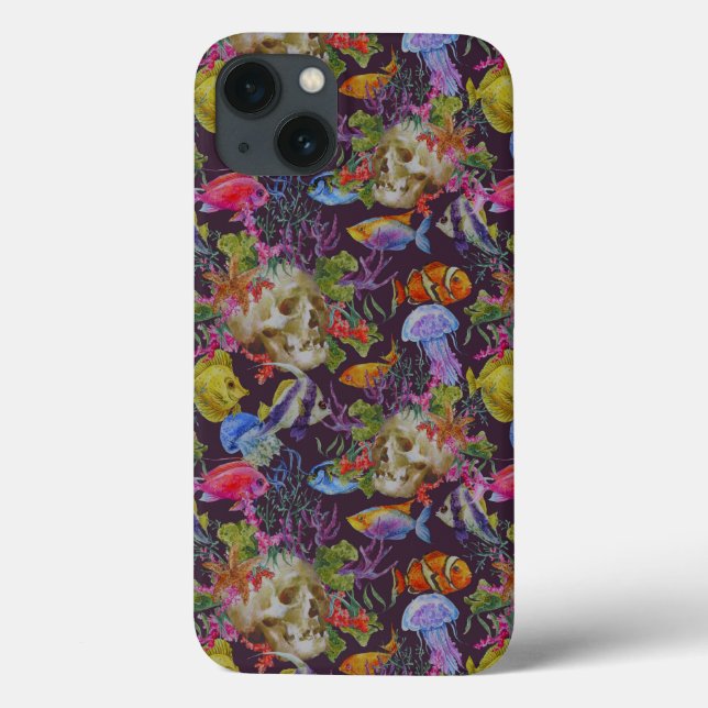 Sea Life Grunge Pattern Case-Mate iPhone Case (Back)