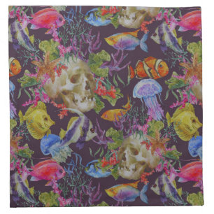 Sea Life Grunge Pattern Napkin