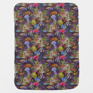 Sea Life Grunge Pattern Receiving Blanket