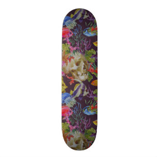 Sea Life Grunge Pattern Skateboard Deck