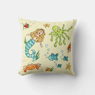 Sea Life Marine Under the Sea Throw Pillow