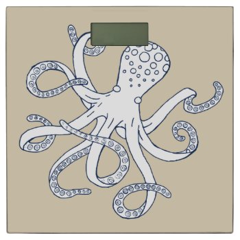 Sea Life Nautical Octopus Bathroom Scale by TheHomeStore at Zazzle