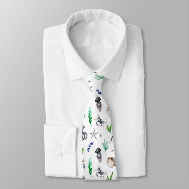 SEA LIFE NECK TIE (Tied)