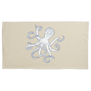 Sea Life Octopus Nautical Pillowcase King Size