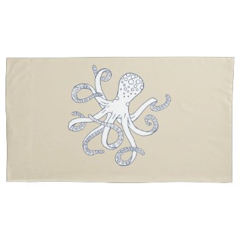 Sea Life Octopus Nautical Pillowcase King Size by TheHomeStore at Zazzle