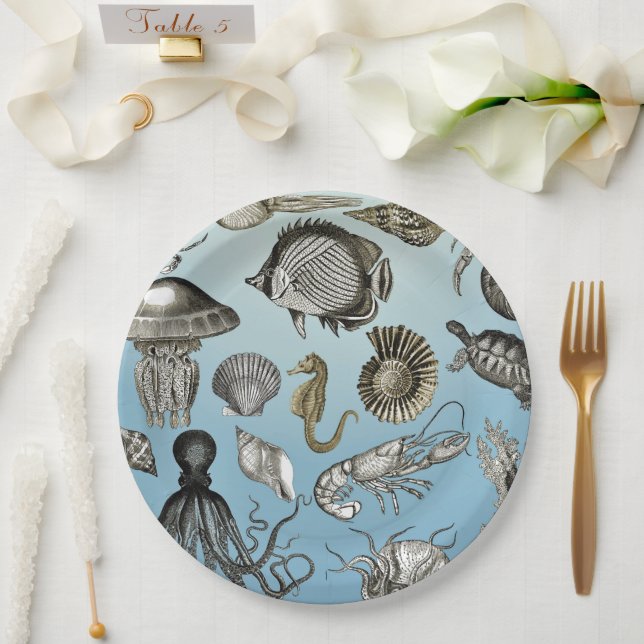 Sea Life  Paper Plates (Wedding)