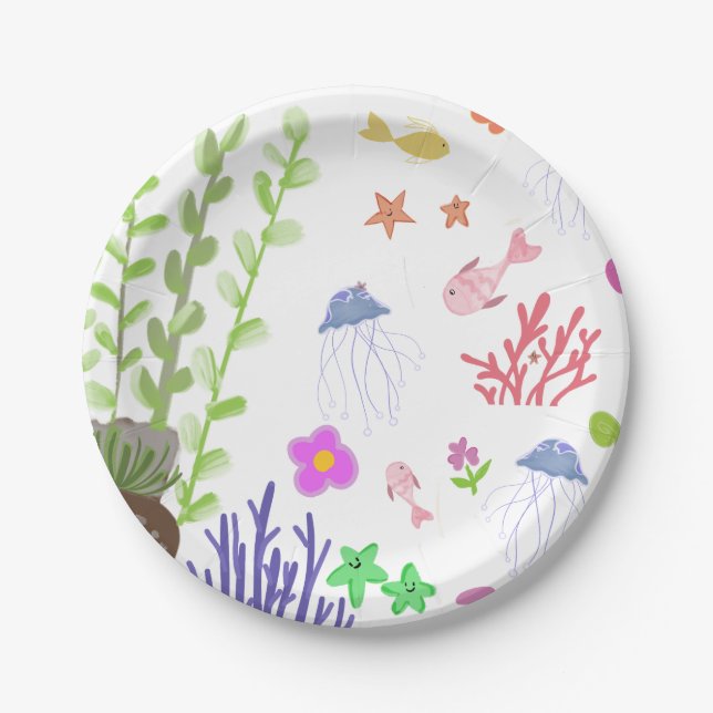 sea life  paper plates (Front)
