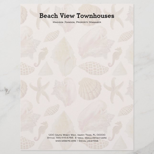 Sea Life Pattern Background Letterhead (Front)