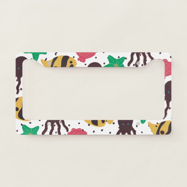 Sea Life Pattern License Plate Frame (Front)