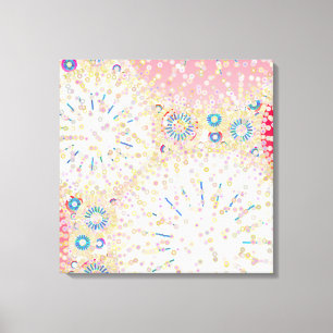 "Sea Life", pink, coral, blue Canvas Print