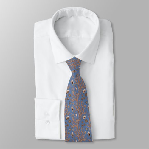 Sea life print  neck tie