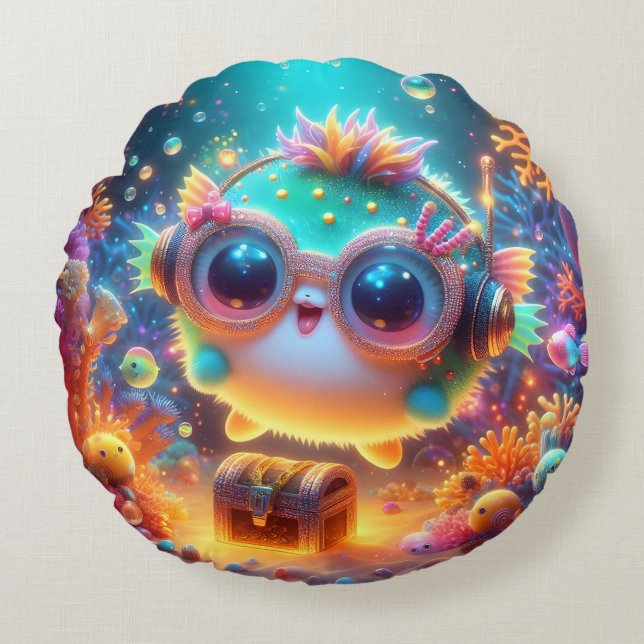 Sea Life  Round Pillow (Front)
