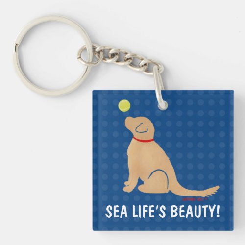 Sea Lifes Beauty Dog Tennis Ball Key Chain