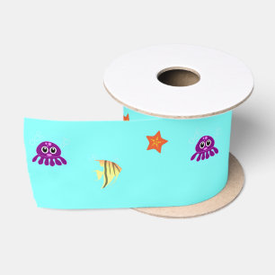 Sea life satin ribbon