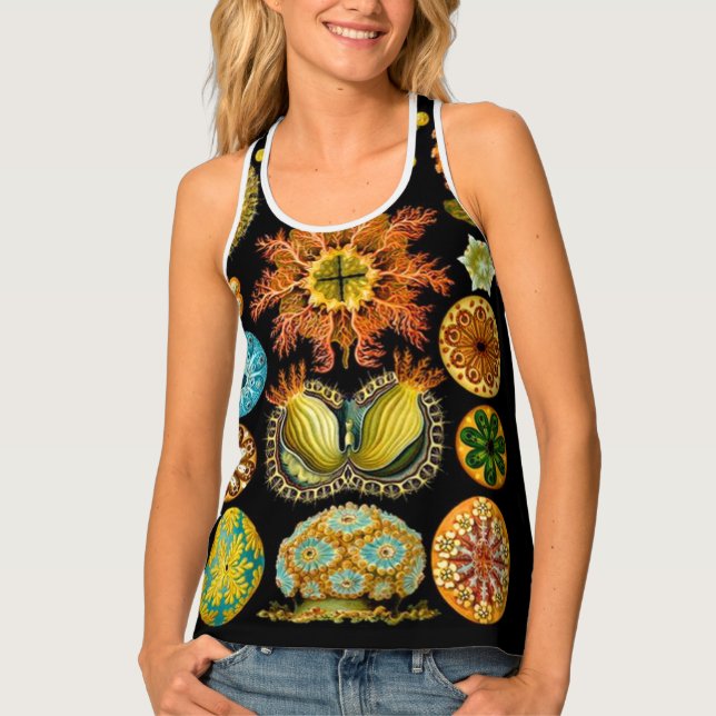 sea life sea creatures print tank top (Front)