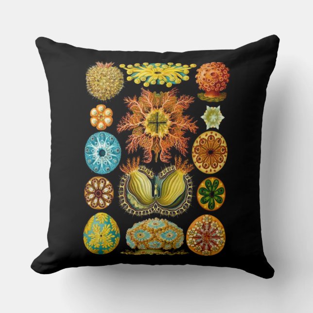 sea life sea creatures print throw pillow (Front)