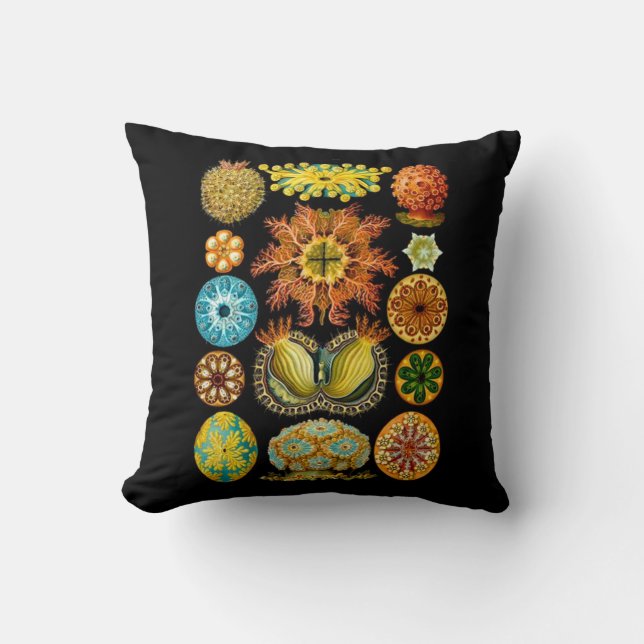 sea life sea creatures print throw pillow (Front)