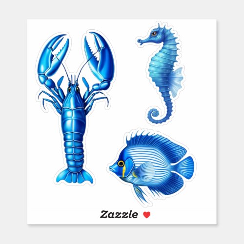 Sea Life  Sealife _ Lobster Seahorse and Fish Sticker