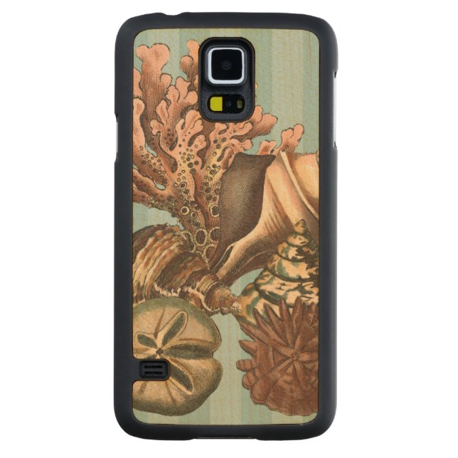 Sea Life Silhouette Carved Maple Galaxy S5 Slim Case (Back)