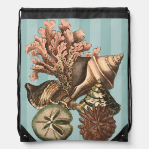 Sea Life Silhouette Drawstring Bag