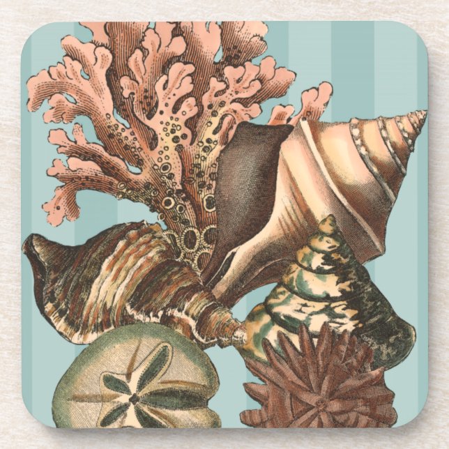 Sea Life Silhouette Drink Coaster (Front)