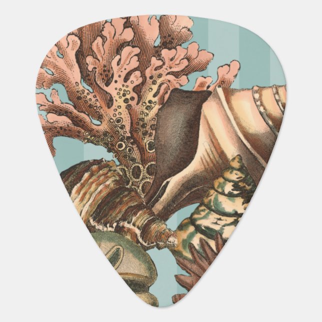 Sea Life Silhouette Guitar Pick (Front)