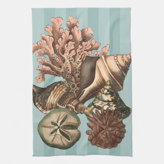 Sea Life Silhouette Kitchen Towel (Vertical)