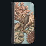 Sea Life Silhouette Galaxy S4 Wallet Case<br><div class="desc">This art print displays the finest things in nature within the ocean. Find all the different types of sea life in this image including a Conch Seashell,  Sand Dollars,  and Reefs buried deep in the sea. This art collection is a must have in your next Zazzle products.</div>