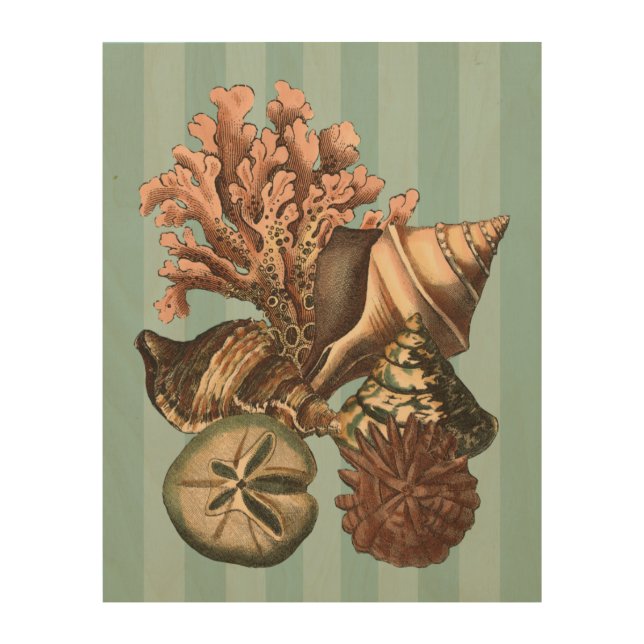 Sea Life Silhouette Wood Wall Art (Front)
