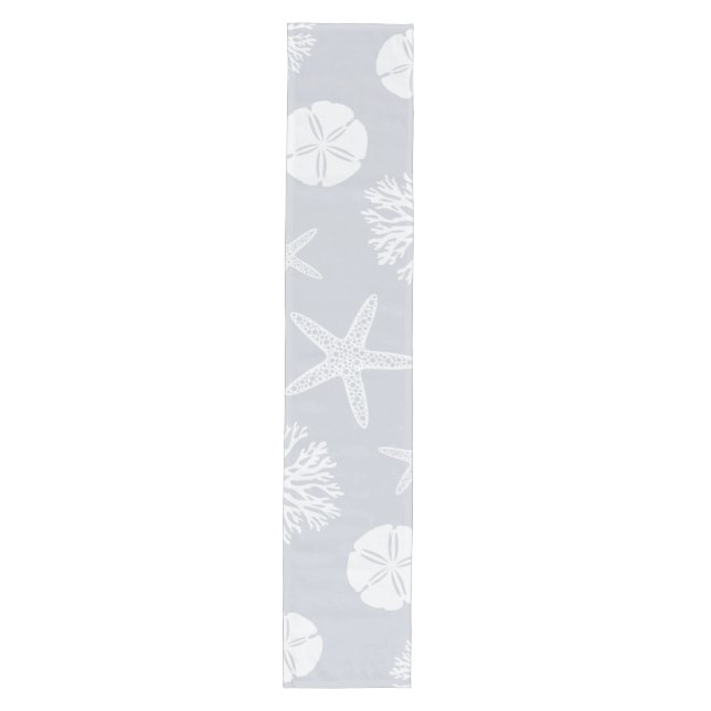 Sea Life Silhouettes (Coastal Gray) Medium Table Runner (Front)