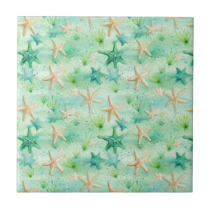 Sea Life Starfish - Coastal Decor, Ocean Nautical Ceramic Tile
