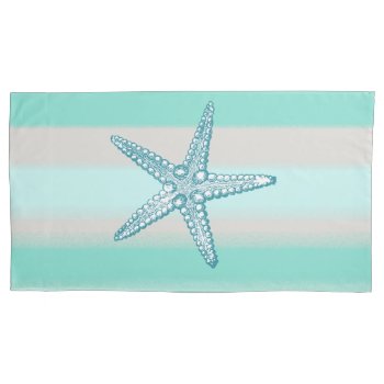Sea Life Starfish Nautical Pillowcase King Size by TheHomeStore at Zazzle