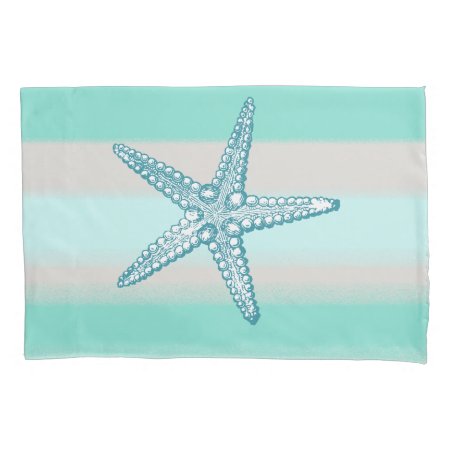Sea Life Starfish Nautical Pillowcase Standard Sz