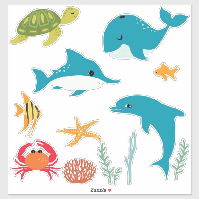 Sea life sticker (Sheet)