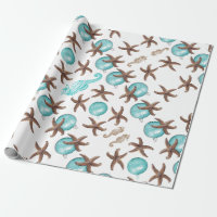 Sea Life Tropical Pattern Christmas Gift Wrap