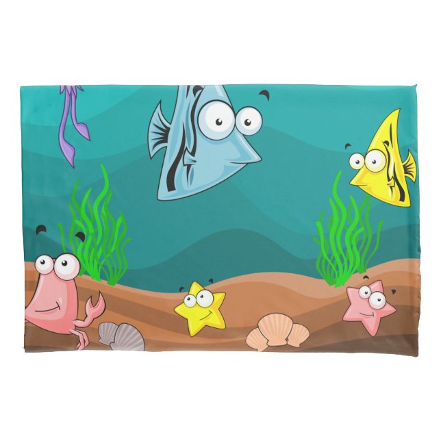 Sea Life Under the Sea Personalized Pillow Case (Front)