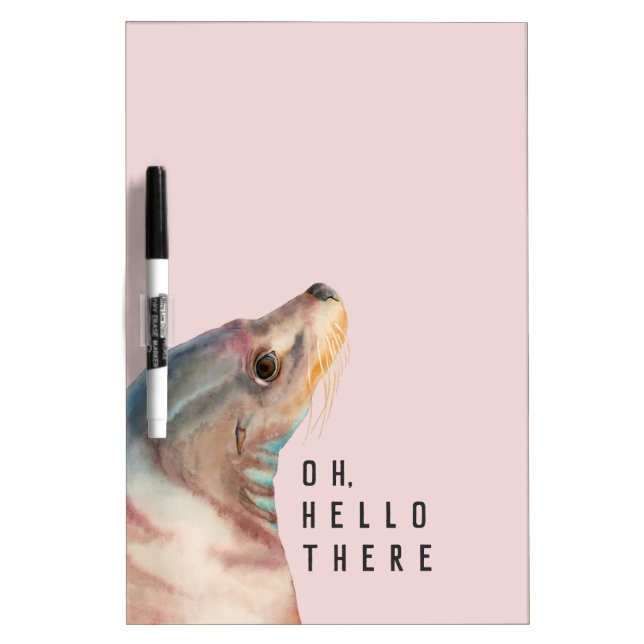 Sea Lion Animal Art | Add Your Funny Text Dry Erase Board (Front)
