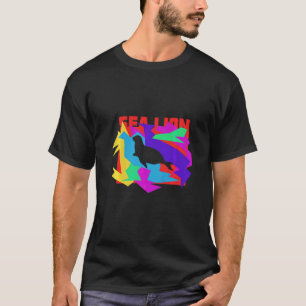 Sea Lion Animal Mosaik Puzzle T-Shirt