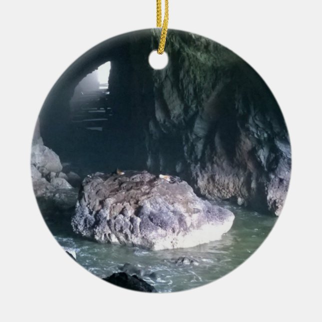 Sea Lion Cave, OR Ceramic Ornament (Front)