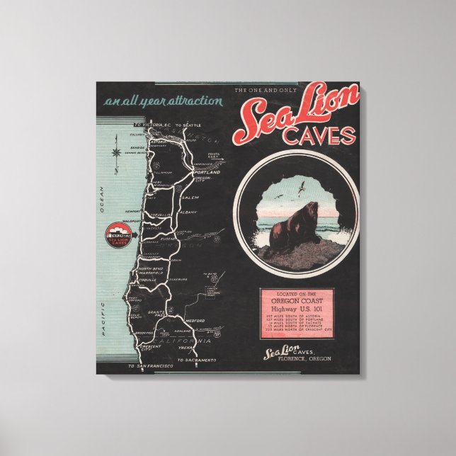 Sea Lion Caves, Florence, Oregon Canvas Print (Front)