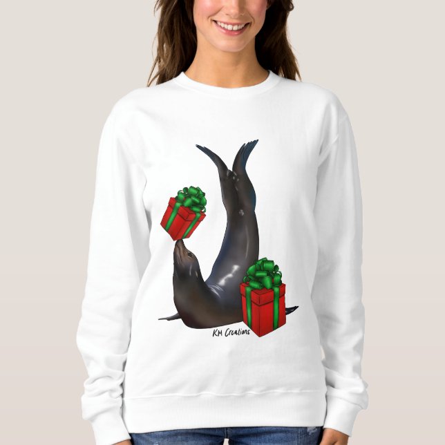 Sea lion holiday sweatshirt (Front)
