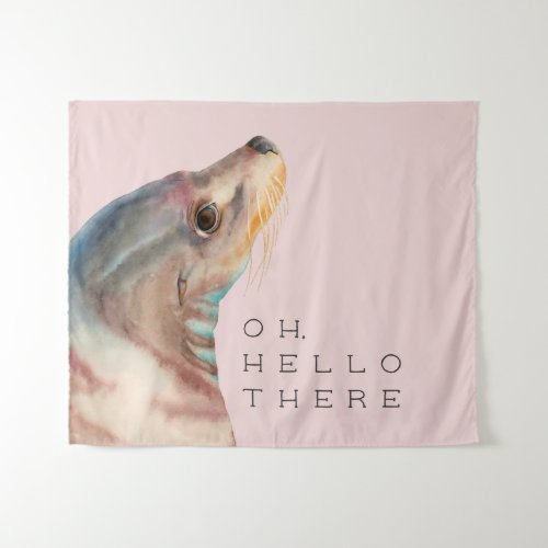 Sea Lion Illustration  Add Your Funny Text Tapestry
