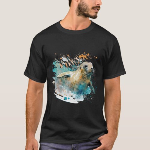 sea lion lover seal animal life ocean lover water T_Shirt